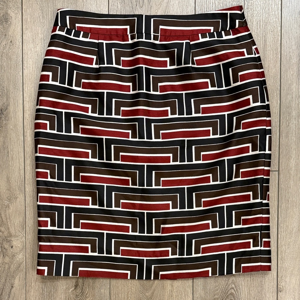 Kate Spade x Florence Broadhurst Abstract Geometric Print Pencil Skirt - 8